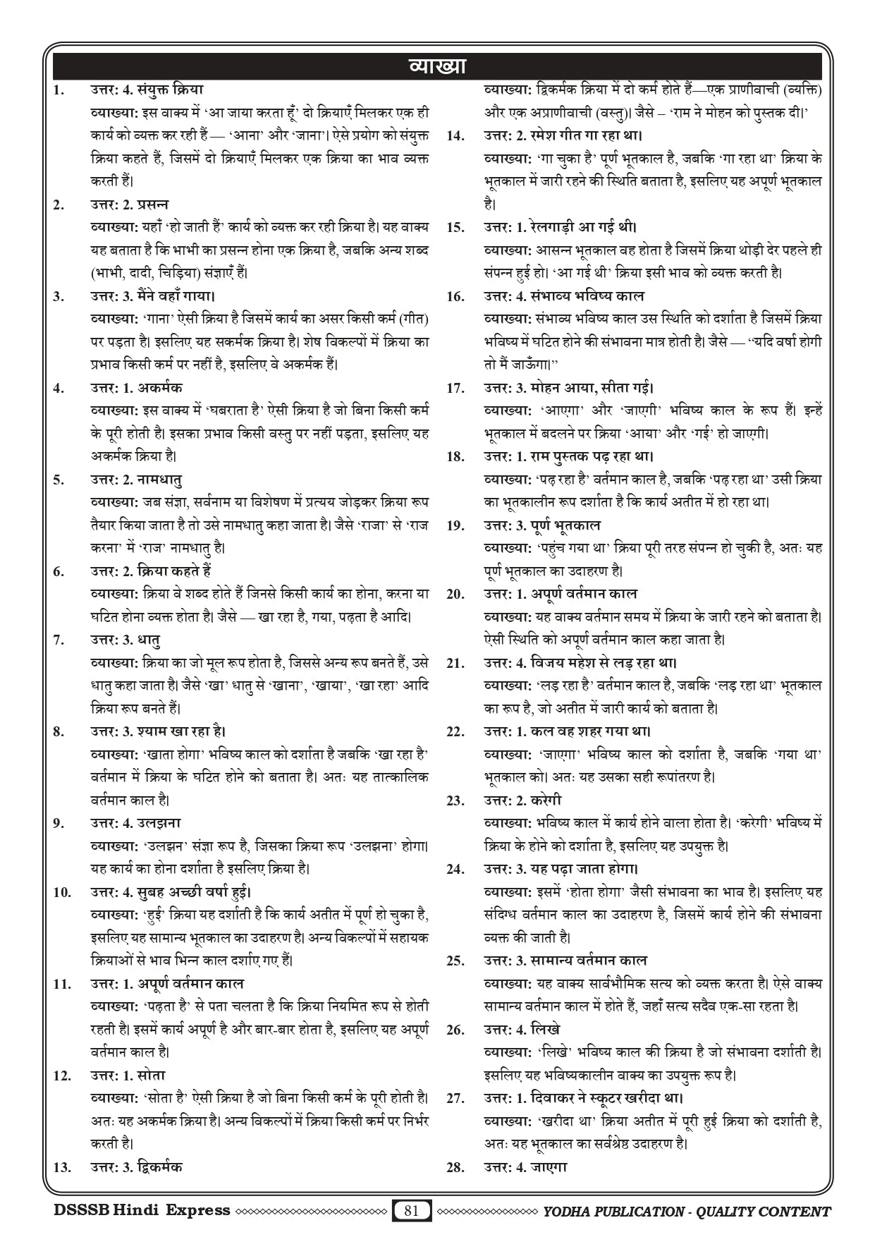 DSSSB HINDI EXPRESS