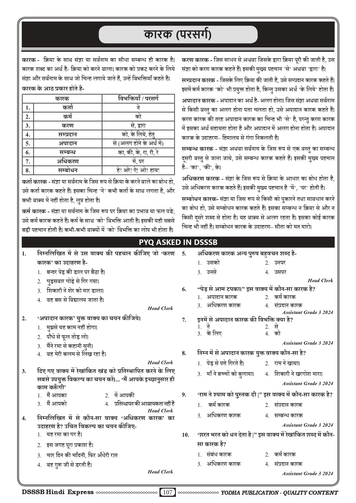 DSSSB HINDI EXPRESS