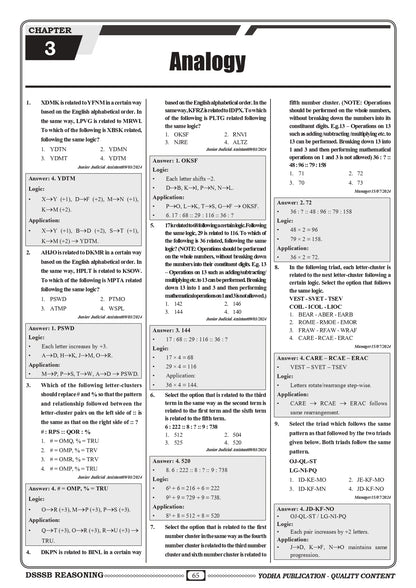 DSSSB REASONING PYQ
