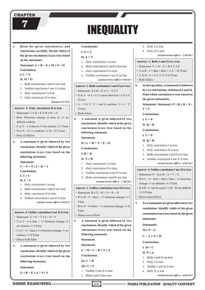 DSSSB REASONING PYQ