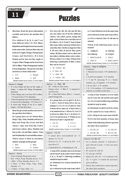 DSSSB REASONING PYQ