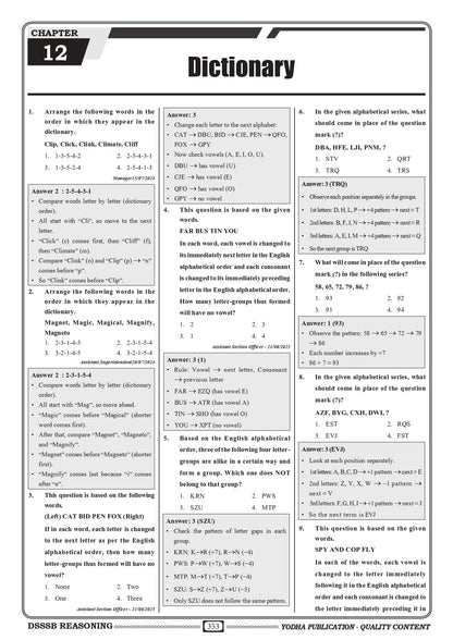 DSSSB REASONING PYQ