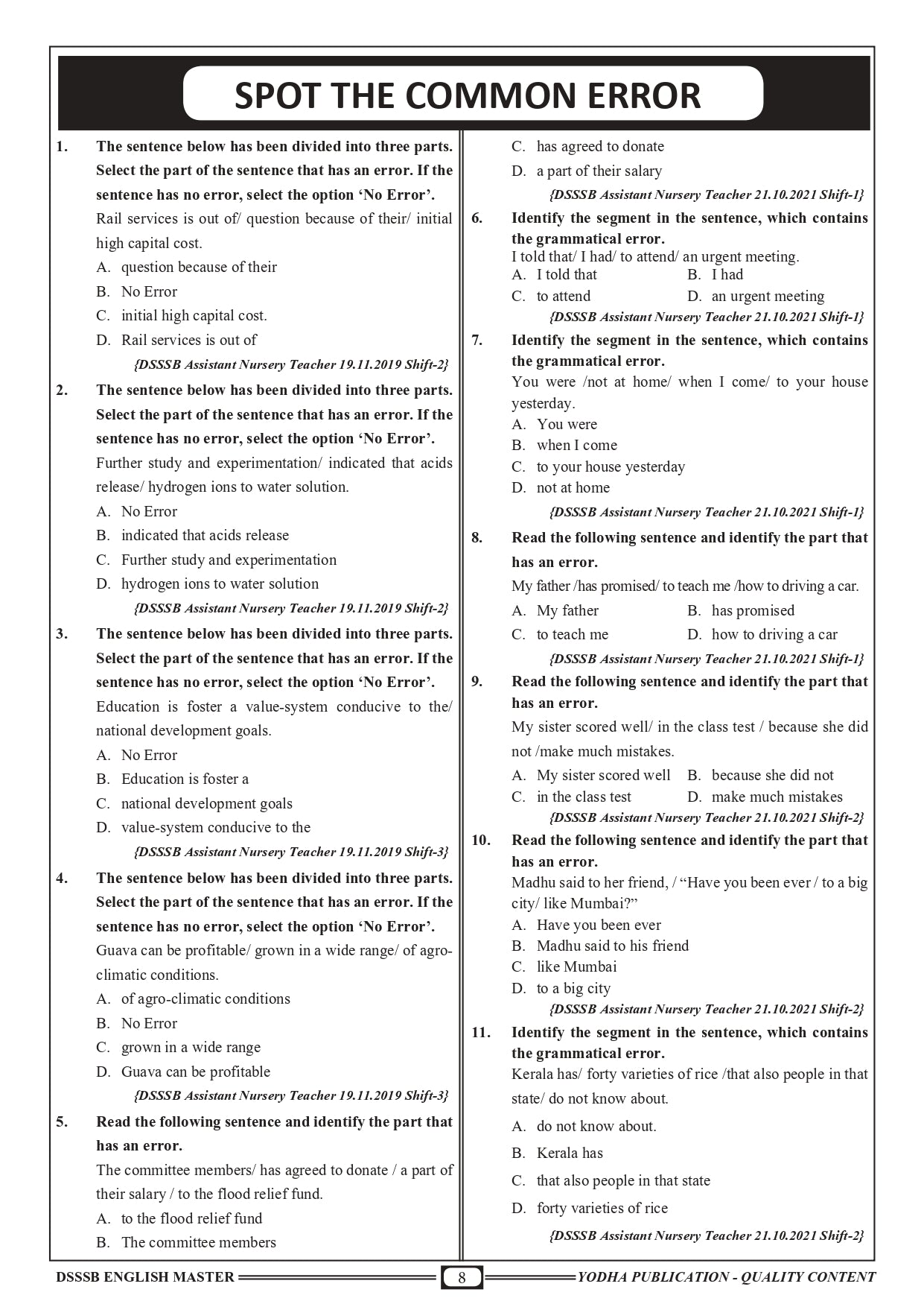 DSSSB ENGLISH MASTER - SANDEEP KHARB